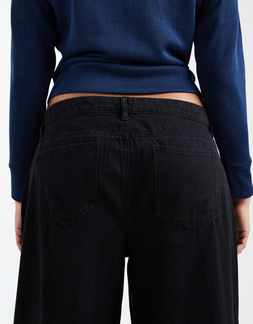 Vero Moda Curve - Remy - Sorte forvaskede jeans med mellemhøj talje og vide ben, 5 af 5