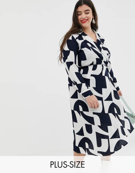 Vero Moda Curve - Robe chemise mi-longue à motif ...