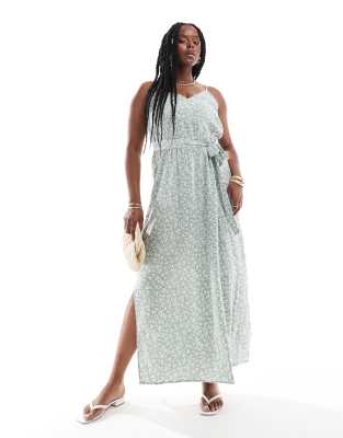 Robe col V à imprimé fleuri