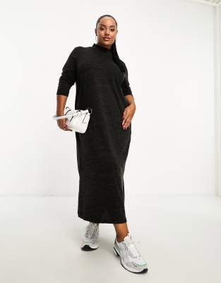 Vero Moda Curve roll neck knitted maxi dress in black - ASOS Price Checker
