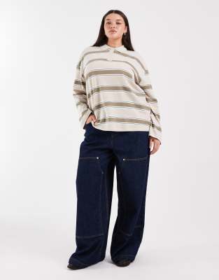 Vero Moda Curve Rugby Polo In Neutral