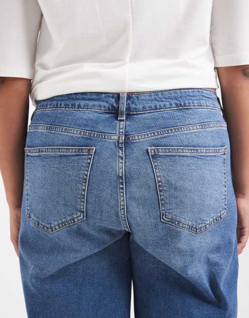 Vero Moda Curve Sandie jean stretch coupe large taille mi-haute en denim bleu moyen, 5 de 5