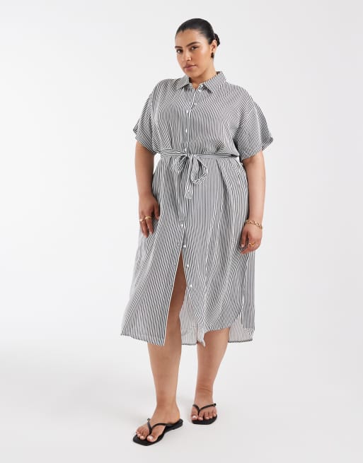 knee length dresses for ladies Entro Black Sleeveless Belt Tie Midi Dress