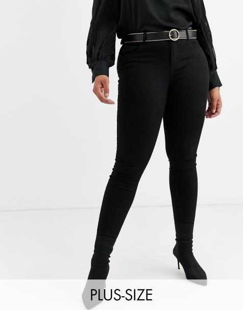 Vero Moda Curve skinny denim jeans in black - view 1