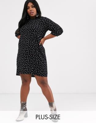 asos black polka dot dress