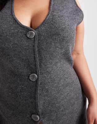 Vero Moda Curve Soft Knit Vest In Gray