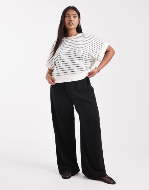Vero Moda Curve - Sorte løstsiddende pull-on-bukser - view 1