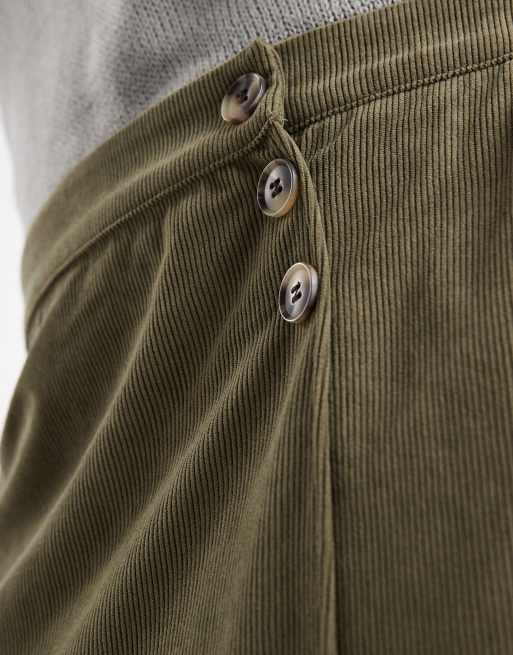 Vero Moda Curve – Spódnica mini ze sztruksu w kolorze khaki, 2 z 5