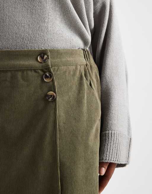Vero Moda Curve – Spódnica mini ze sztruksu w kolorze khaki, 5 z 5