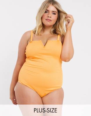 yellow plus size swimwear