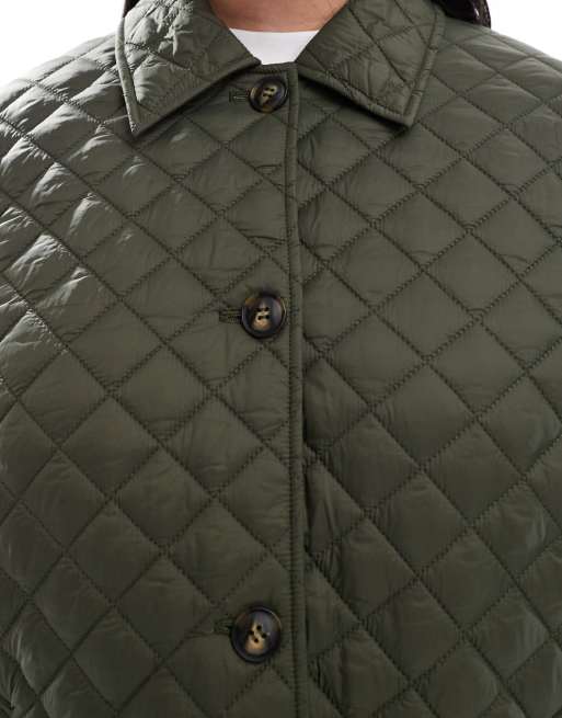 Vero Moda Curve – Steppjacke mit Knopfleiste in tiefem Khaki, 4 von 4
