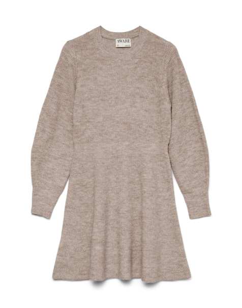 Vero Moda Curve strikket kjole i silver mink - view 1