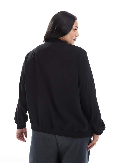 Vero Moda Curve – Svart bomberjacka i oversize, 4 av 4