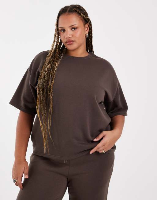 Vero Moda Curve - Sweat-shirt oversize d'ensemble - Marron chocolat, 2 de 4