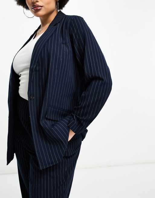 Smart cold weather layered outfit \ navy pinstripe wool co…