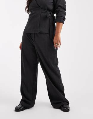 Vero Moda Curve Tailored Wide Leg Pants In Gray