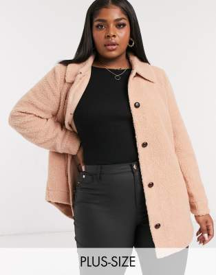 asos curve teddy coat