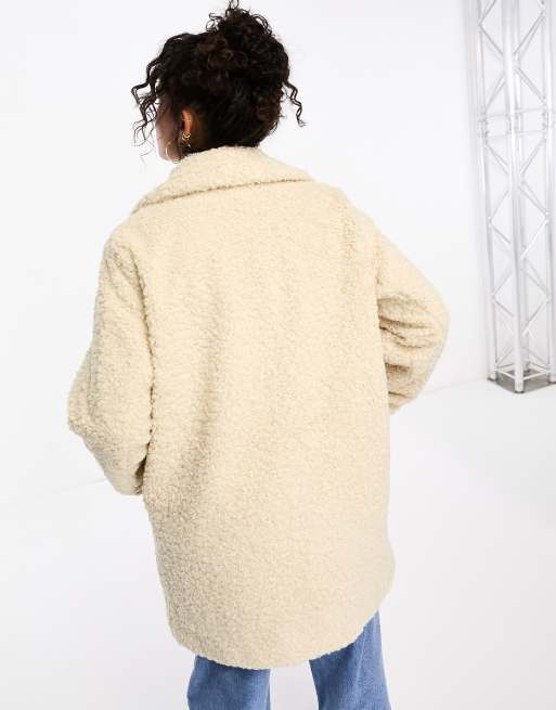 Vero Moda Curve – Teddy-Mantel in Cremeweiß , 4 von 4