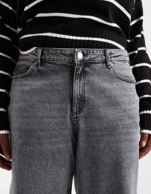 Vero Moda Curve Tessa high waisted wide leg jeans in medium grey wash, 5 of 5