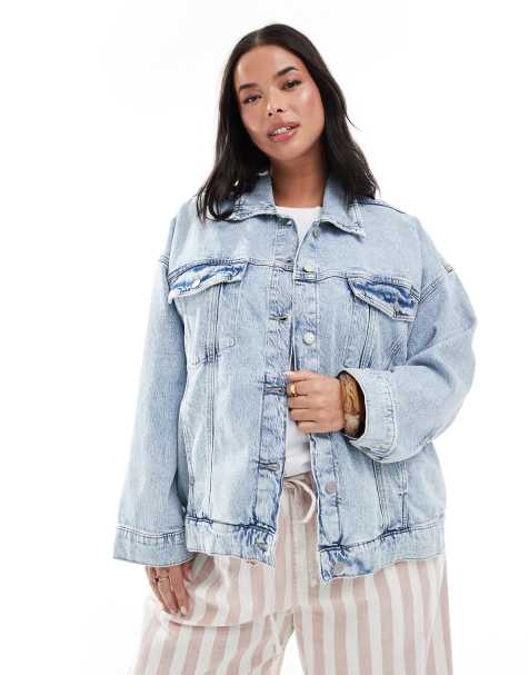 Vero Moda Curve - Tessa - Veste en jean oversize - Bleu clair délavé - view 1
