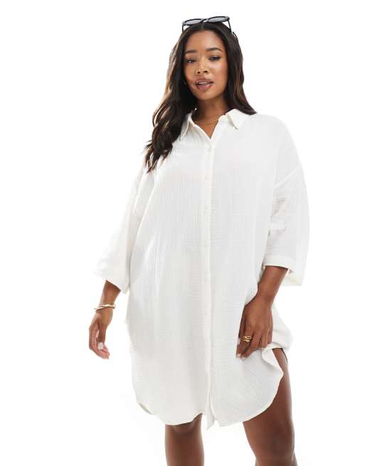 open lace back dress Wocrolse Women's Short Dresses Trendy 2025 White Shirt Dress at Amazon  Women's Clothing store