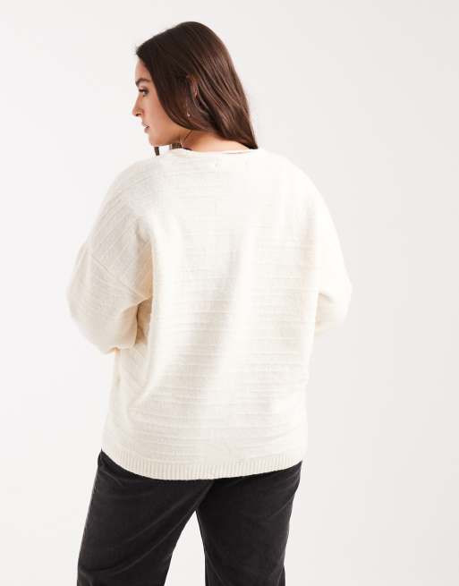 Vero Moda Curve tie front cardigan in cream, 4 of 4