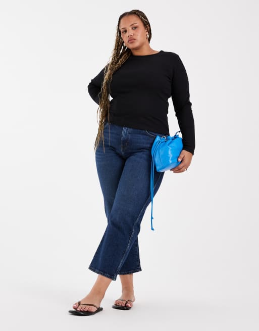 Vero Moda Curve - Top en maille côtelée à manches longues - Noir, 4 de 4