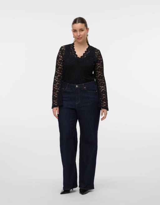Vero Moda Curve top in black, 3 of 7