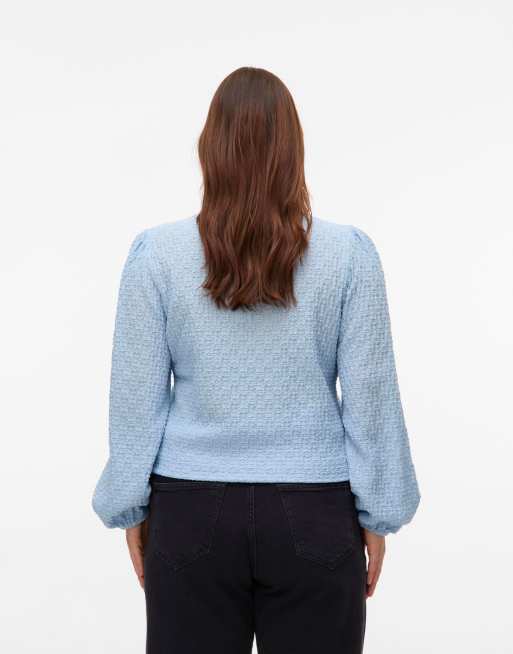 Vero Moda Curve Top in light blue, 4 of 4
