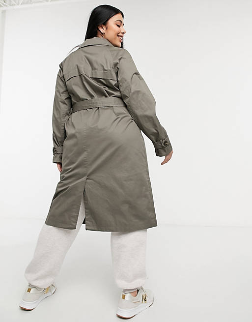 Coats & Jackets Vero Moda Curve trench coat in khaki 