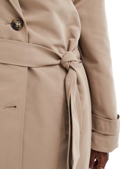 Vero Moda Curve - Trenchcoat met lange pasvorm en riem in beige, 3 van 4