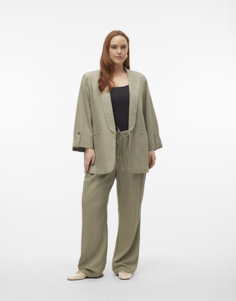 Vero Moda Curve Trousers in laurel oak - view 1