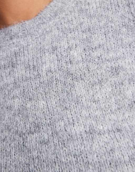 Vero Moda Curve vest met ronde hals in lichtgrijs gemêleerd, 3 van 4