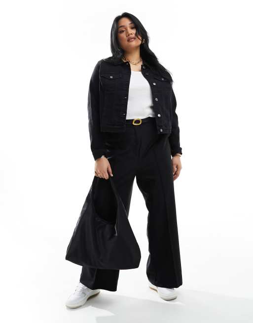 Vero Moda Curve - Veste en jean courte - Noir, 4 de 4
