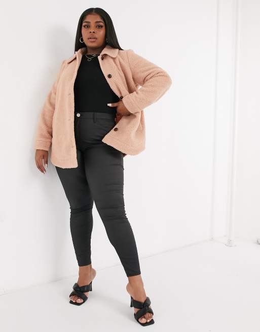 Vero Moda Curve Veste teddy imitation peau de mouton Rose ASOS