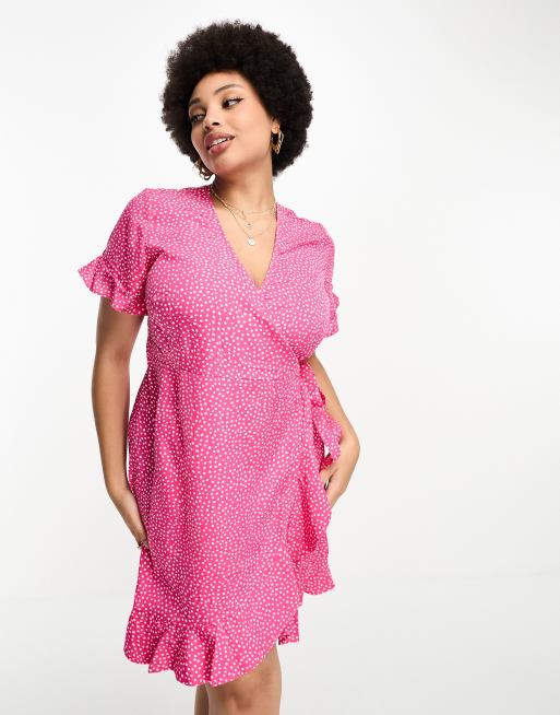 Vero Moda Curve - Vestito corto a portafoglio a pois