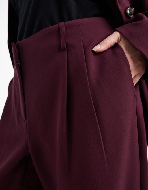 Vero Moda Curve – Vinröda vida byxor med skärp, del av set, 2 av 5
