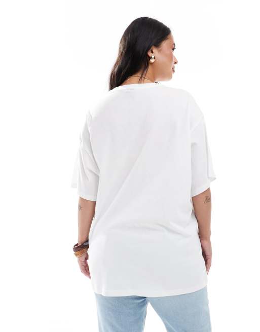 Vero Moda Curve – Vit t-shirt i oversize med boyfriend-passform och hummertryck, 4 av 4
