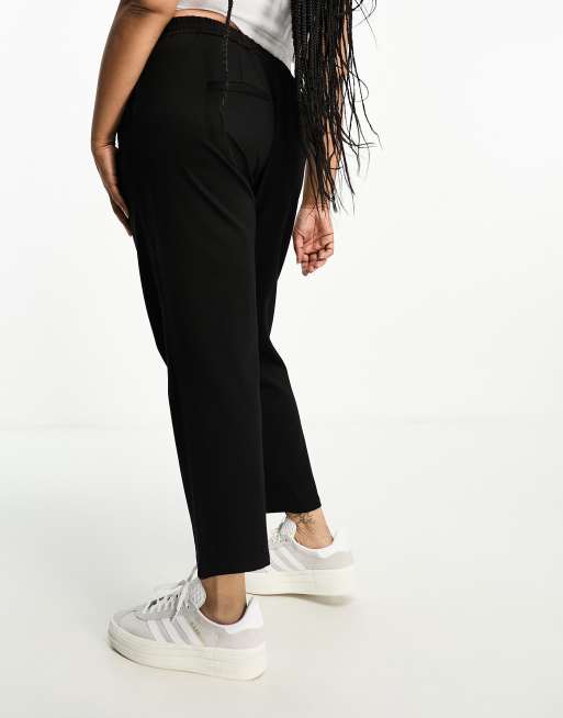 Vero Moda Curve wide leg jersey pants in black