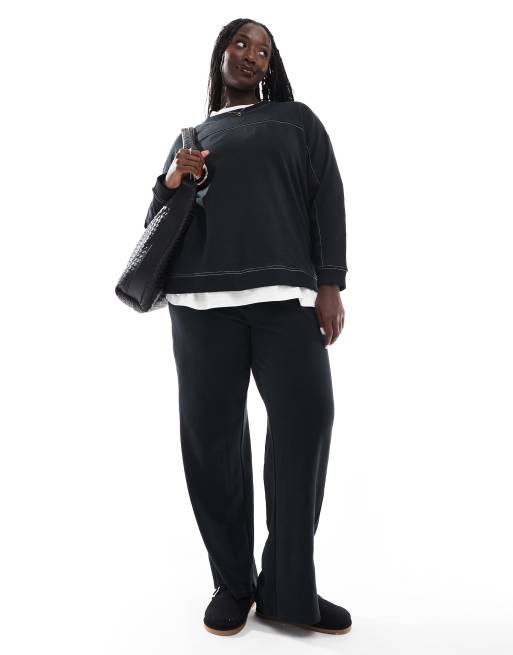 Vero Moda Curve wide leg sweatpants in black - part of a set