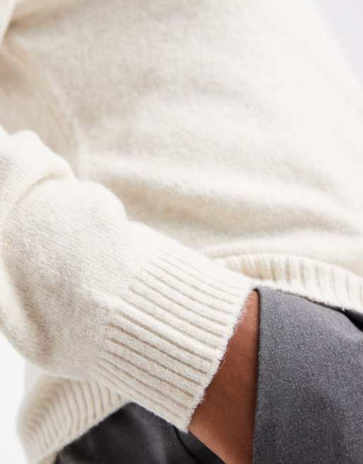 Vero Moda Curve - Zachte gebreide trui met ronde hals in crème, 4 van 4