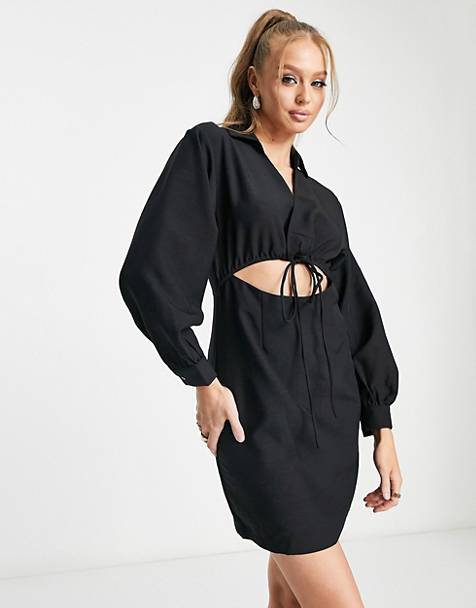 ASOS DESIGN cold shoulder cut out long sleeve bodysuit in black