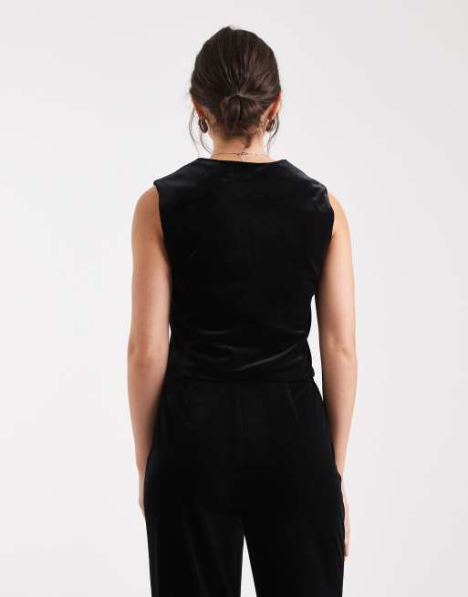 Vero Moda – Czarna aksamitna kamizelka, część zestawu, 2 z 4