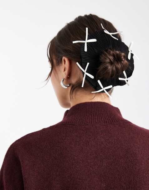 Vero Moda – Czarna gumka do włosów z ozdobnymi kokardkami - view 1