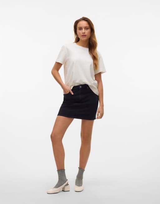 Vero Moda – Czarna jeansowa spódnica, 3 z 7