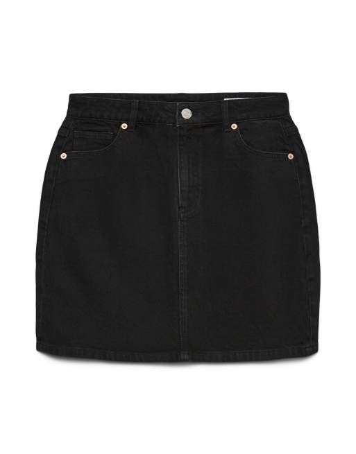 Vero Moda – Czarna jeansowa spódnica, 6 z 7