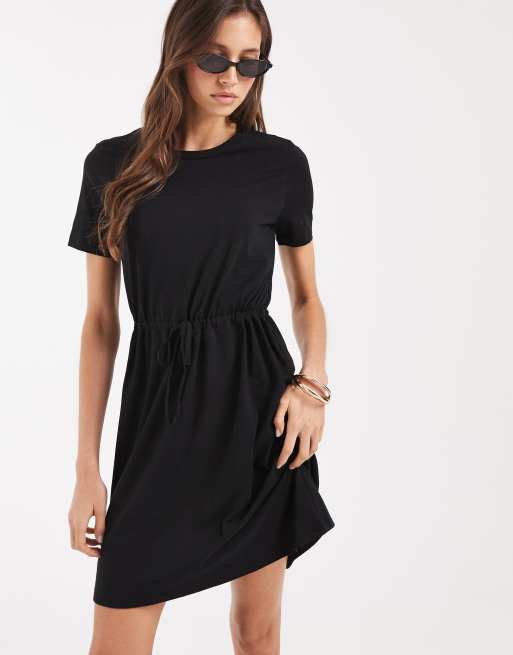 Vero Moda – Czarna sukienka mini z dżerseju wiązana w talii, 2 z 4