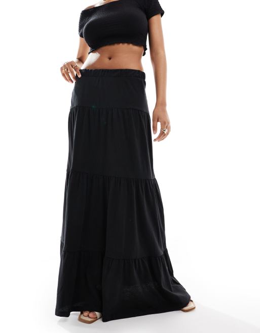 Vero Moda – Czarna warstwowa spódnica maxi, część zestawu , 5 z 5