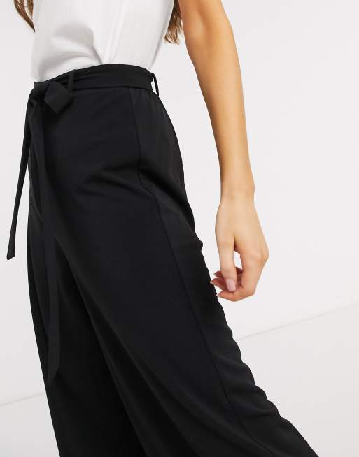 Vero Moda – Czarne kuloty z wiązaniem w pasie, 3 z 4