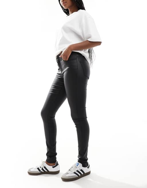 Vero Moda – Czarne powlekane jeansy o obcisłym kroju , 3 z 5